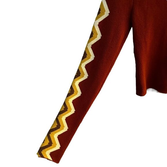 BDG Urban Outfitters Sweater Danni Cropped Chevron Patterned Sleeve Boho X-Small - Picture 7 of 9